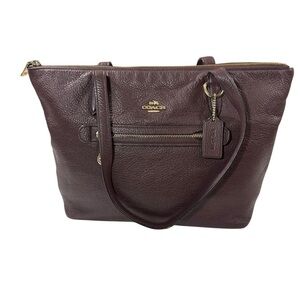 Coach Taylor Tote Shoulder Bag 38312 Burgandy Soft Pebbled Leather Gorgeous